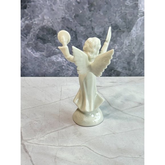 Vintage Dresden Germany Porcelain Angel Musician Platinum Trim Figurine 5" - Picture 4 of 6